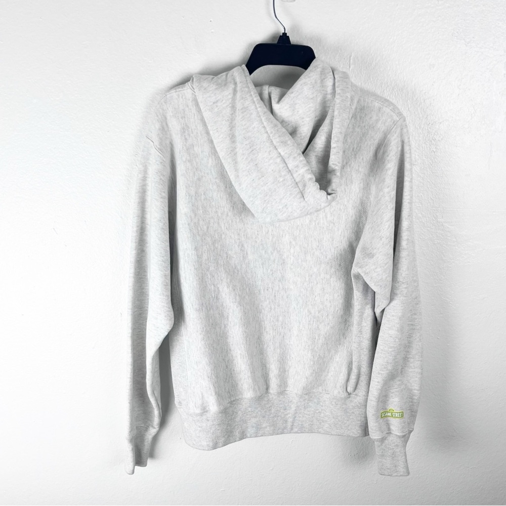 CHAMPION x SESAME STREET Reverse Weave Gray Long Sleeve Kangaroo Pocket Hoodie - Picture 2 of 11